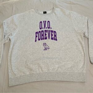 OVO Gray Sweater with Purple Print Grey Men’s sz XXL Pre-owned